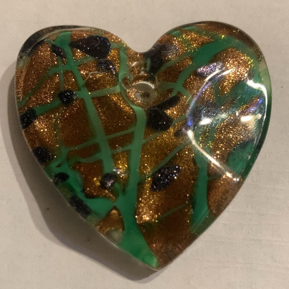 Murano Style Glass Heart Pendant